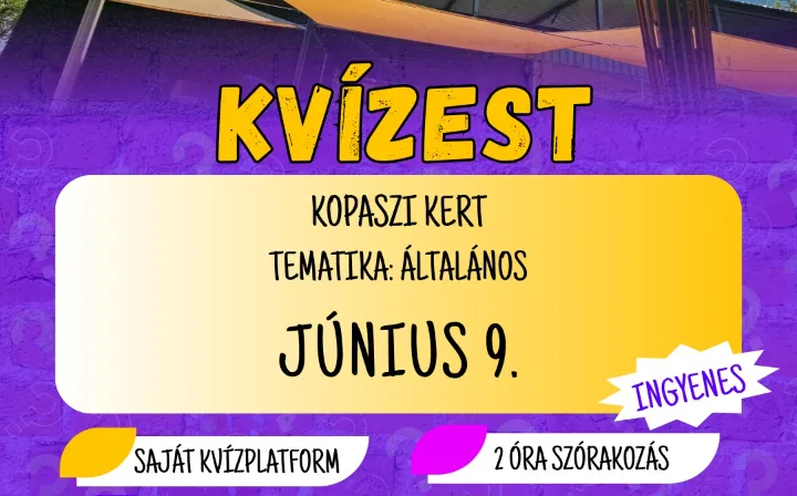 Általános kvízest a Kopaszi Kertben 